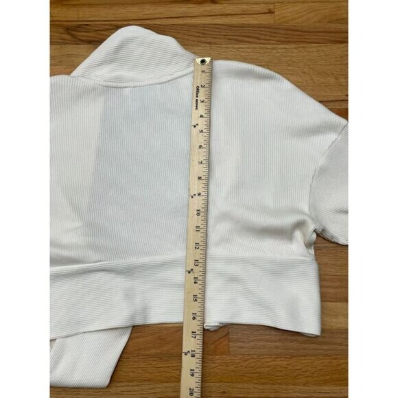 Anthropologie Saturday Sunday Women's M Ivory Sweater Knit Cardigan Crop WrapTie - Picture 7 of 9